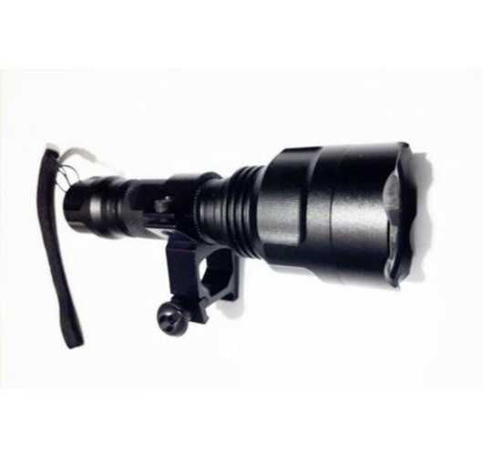 Linterna luz roja metálica recargable