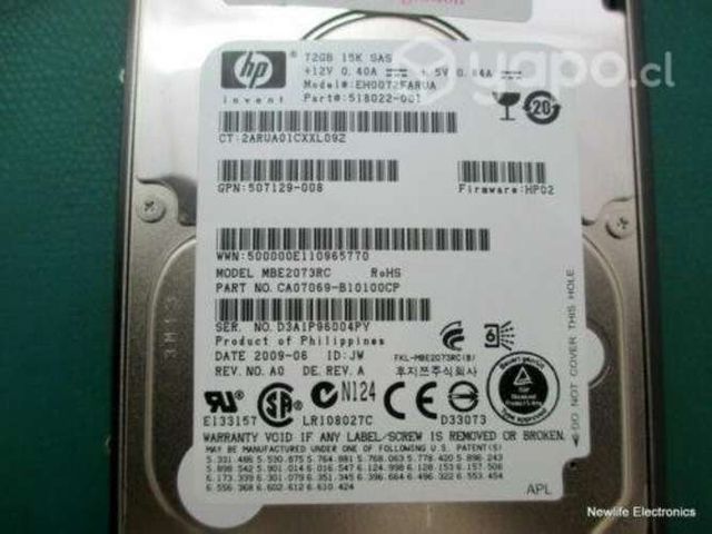 Hp , 72-gb 6g 15k 2.5 dp sas