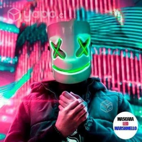 Mascara Blanca Luminosa Led Neon del DJ Marshmello