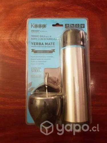 Termo Bala + Mate con Bombilla Keep Nuevo