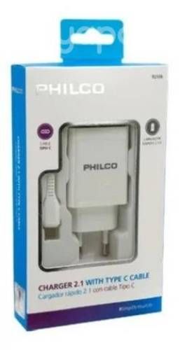 Carg. de pared 2.1 a doble usb c/cable tipo c r210