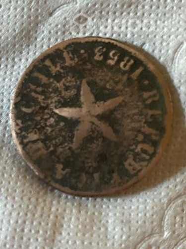 Moneda chilena Año 1853 coleccionable