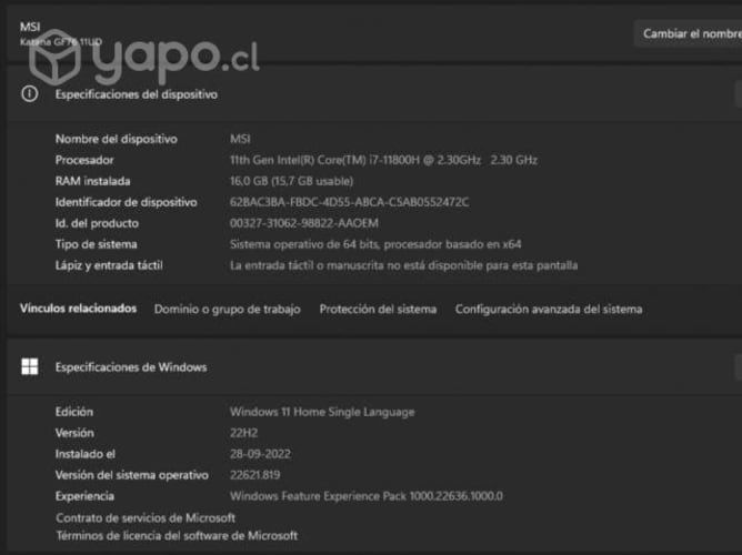 Notebook MSI Katana GF76 17” RTX 3050ti 16Gb