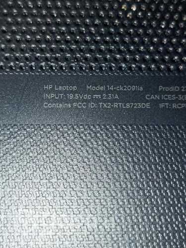 Notebook HP modelo 14-ck2091la 4gb ram