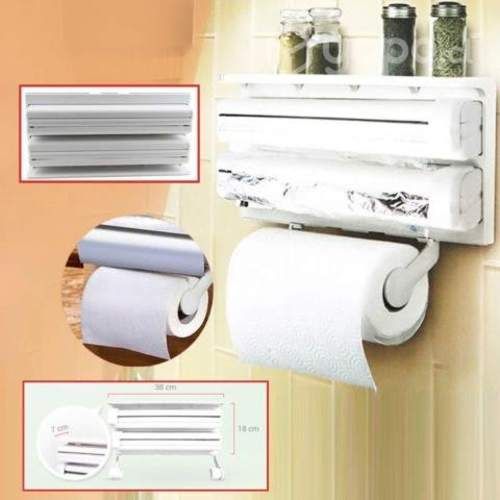 Dispensador Triple para Rollos de Papel de Cocina