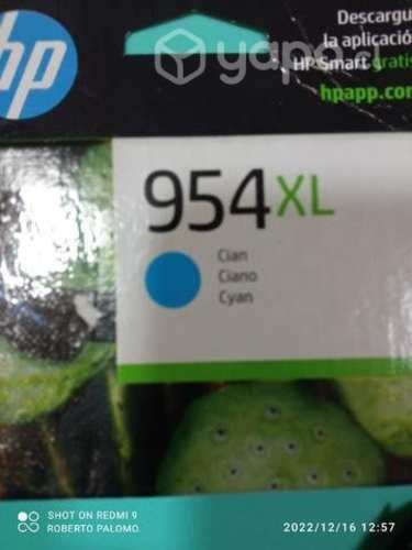 Tinta hp 954xl cyan original de alta caja abierta