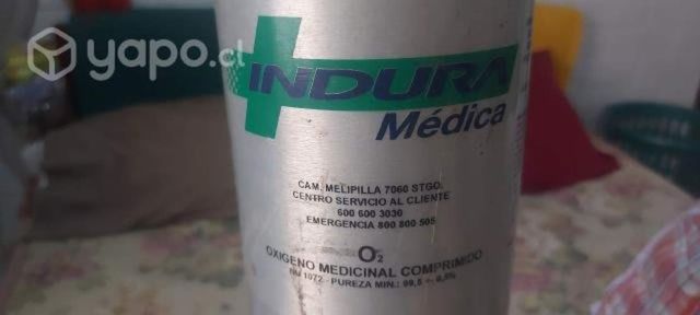 Tubo oxigeno con carro de trasporte