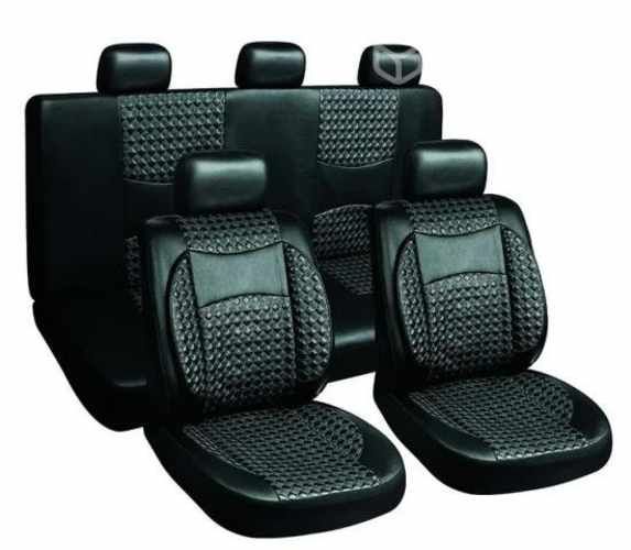 Funda asientos simi cuero negra motorlife