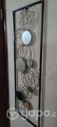 Espejo decorativo de formas y fierro 90x30