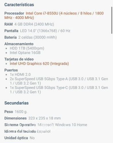 Notebook lenovo ideapad 330s 141kb