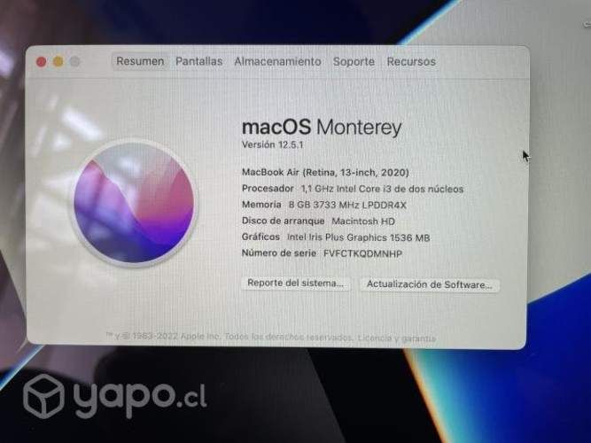 MacBook Air 2020, en perfectas condiciones