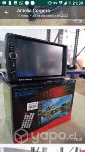 Pantalla Radio Auto 2din Mirror Link Control Mando