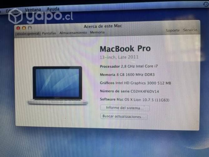 MacBook Pro i7 1tb disco duro 16 gb ram
