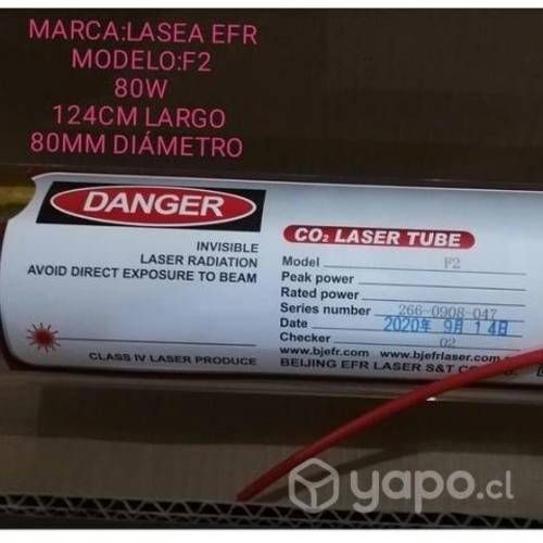 Tubo laser CO2 80 Watts EFR F2 124cmx80mm