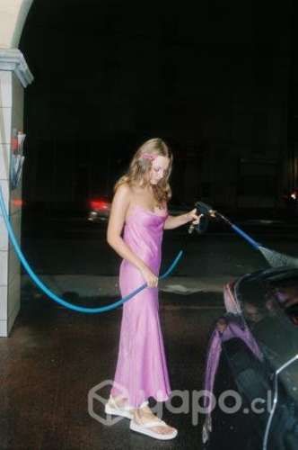 VESTIDO LENCERO SATINADO Rosa / Malva