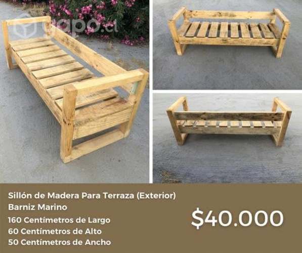 Sillón de madera para terraza