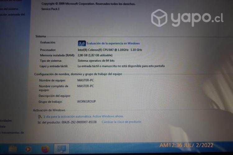 Notebook pequeño acer 11 pulgadas