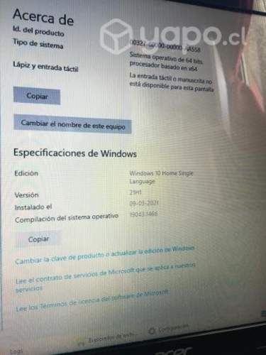 Computador ACER aspire usado