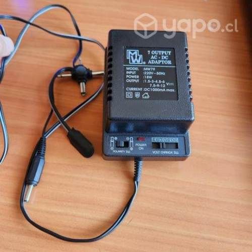 Adaptador de AC a DC de 7 salidas