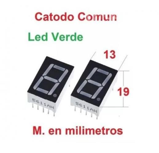 Display 7 Seg. Verde Catodo Comun 13 X 19 Mm. ( Pa
