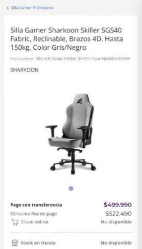 Silla Gamer Profesional Sharkoon Skiller Sgs40 (Te