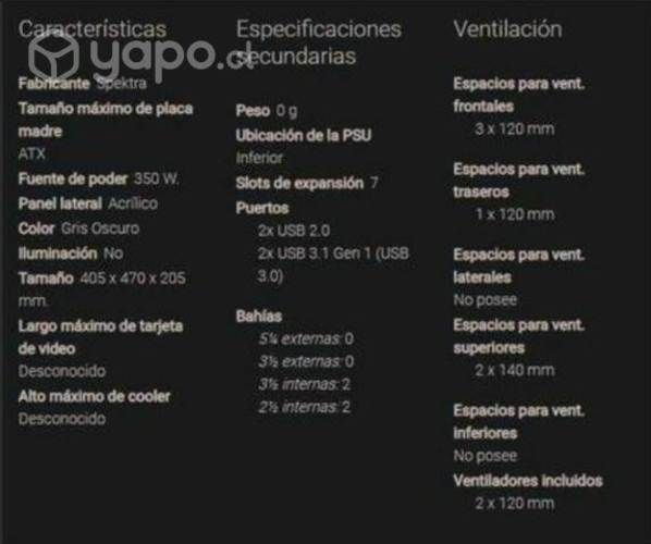 Gabinete Spektra Eclipse rojo