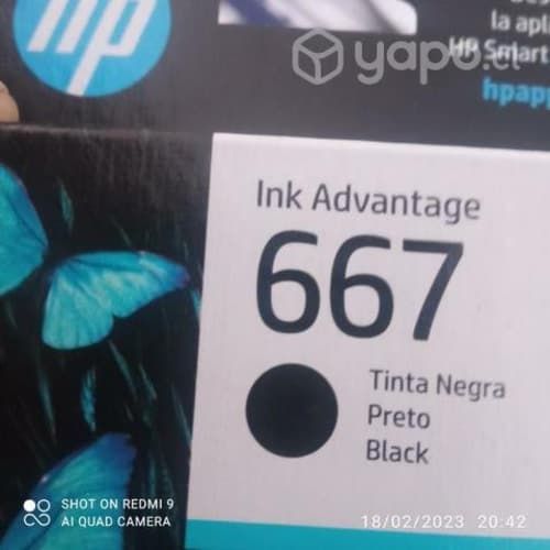 Tinta hp 667 black original