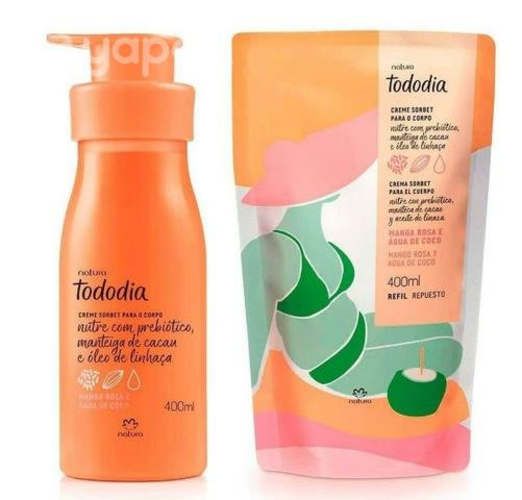 Crema +Repuesto Mango Rosa y Agua de Coco natura