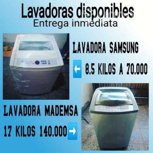 Lavadoras disponibles de 17 kilos y 8.5 kilos