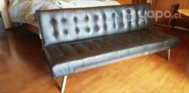 Futón negro cuerina