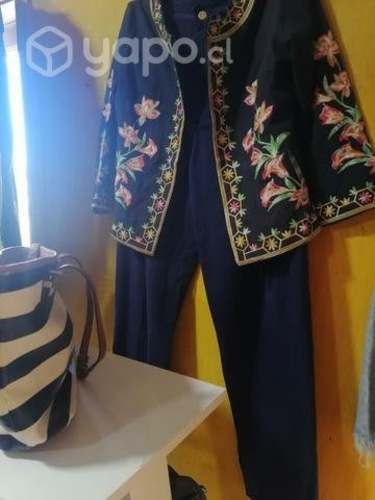 Chaqueta hindú M 'pantalón dt tela 42, azul marino