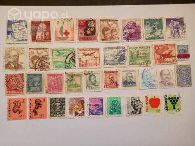 Lote 41.- 120 sellos chilenos