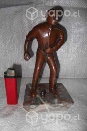 Antigua Figura Jugador De Rayuela, Bronce