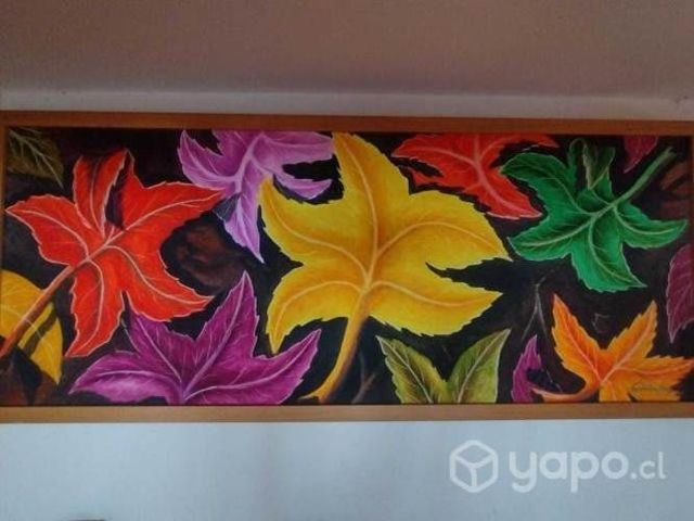 Oleo sobre tela "hojas de colores muertas"