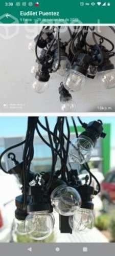 Guirnalda Con Panel Solar Con 10 Ampolletas Led Ip