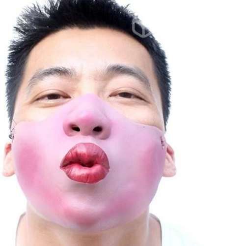 Mascara de Latex Media Cara De Beso Para Fiesta