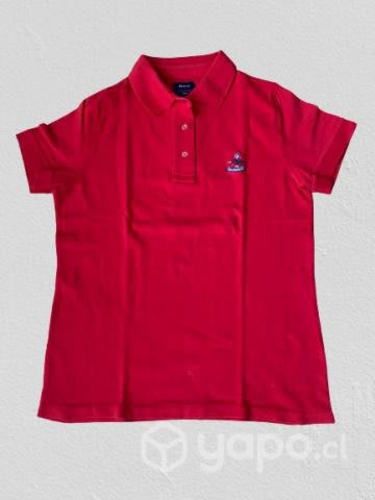 Polera "faconnable". roja. algodon. m/c. t/s