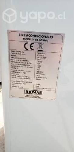Aire Acondicionado Portatil Thomas 9000 BTU
