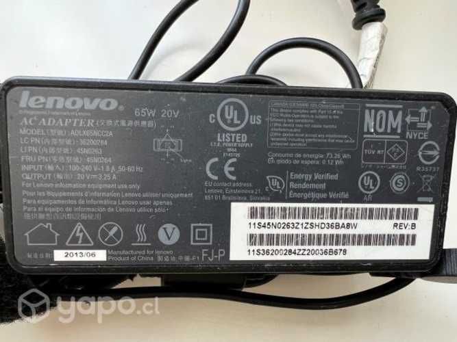 CARGADOR LENOVO Punta Cuadrada 20V 3.25A 65W