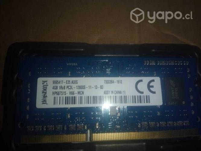 Memoria RAM KINGSTON 4GB DDR3 Notebook Nueva