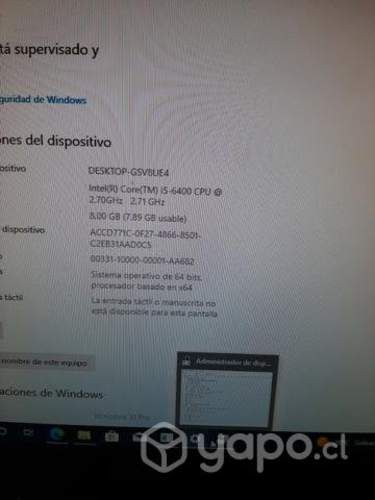 Computador hp de escritorio core i5 de sexta