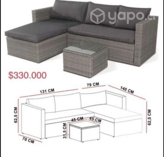 Living Terraza en L con mesa de centro todo nuevo