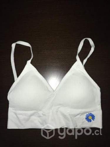 Crop Top Juvenil Blanco y Rosa