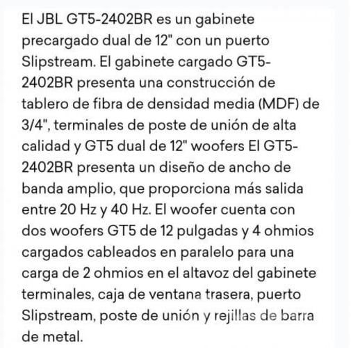 Subwoofer JBL 12" - 1600W PERMUTABLE