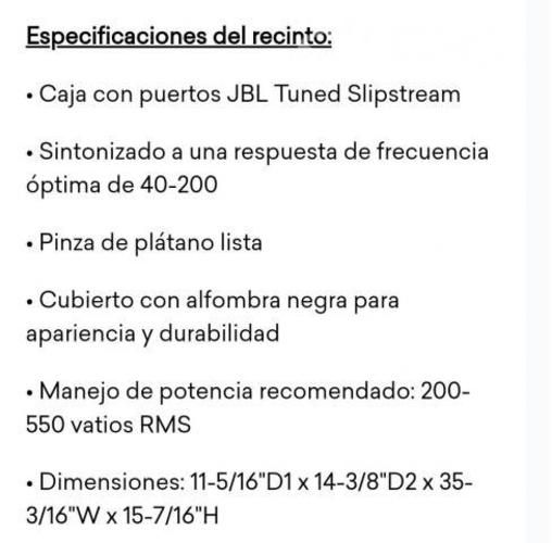 Subwoofer JBL 12" - 1600W PERMUTABLE