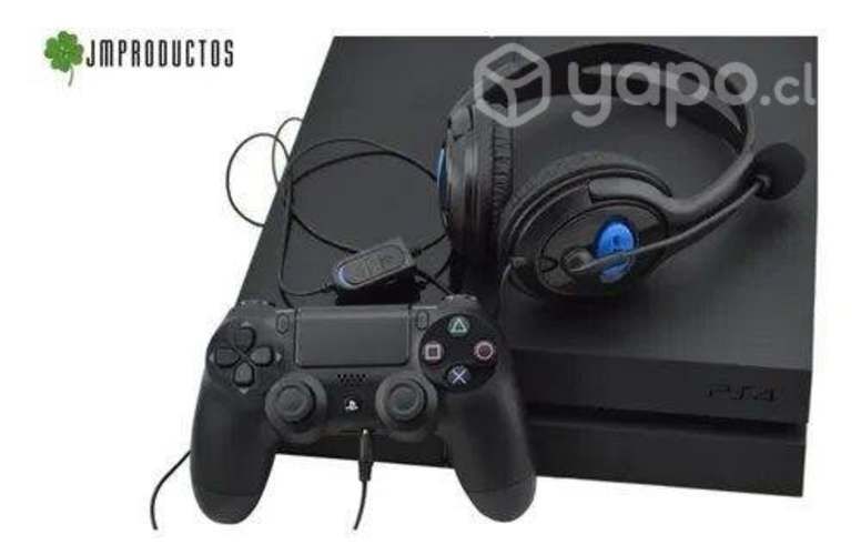 Set Audifono Microfono Ps4 + Cargador Joystick