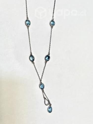 Collar plata 6 topacios azul