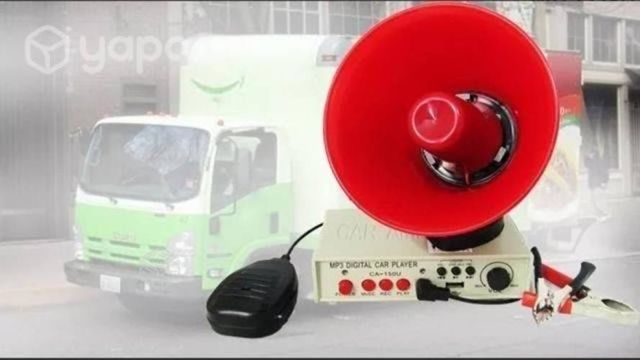 Megáfono Sirena Grabadora de Voz MP3 Auto 12/24v