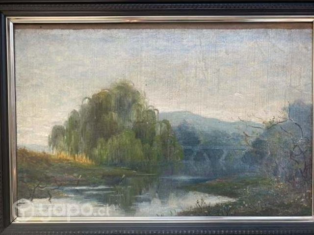 Antiguo Cuadro Pintura Chilena Alfredo Helsby