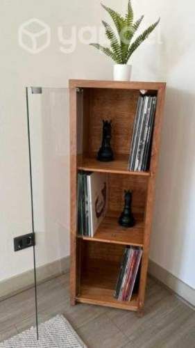 Mueble vinilos 3 casilleros con puerta
